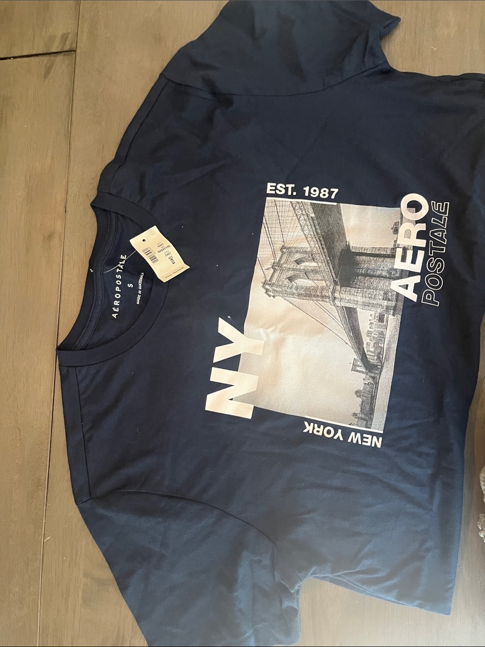 Aeropostale Navy NY Graphic Crewneck Tee